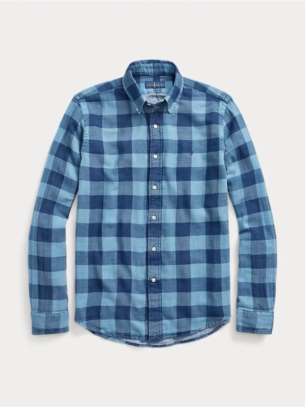 Polo by Ralph Lauren Men’s Blue Classic Fit Plaid Double Faced Shirt sz L